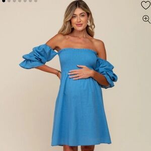 Bump Friendly Off The Shoulder Smocked Dress